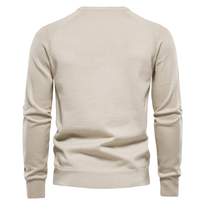 Men's Pullover Long Sleeve Crewneck Knitted Cable